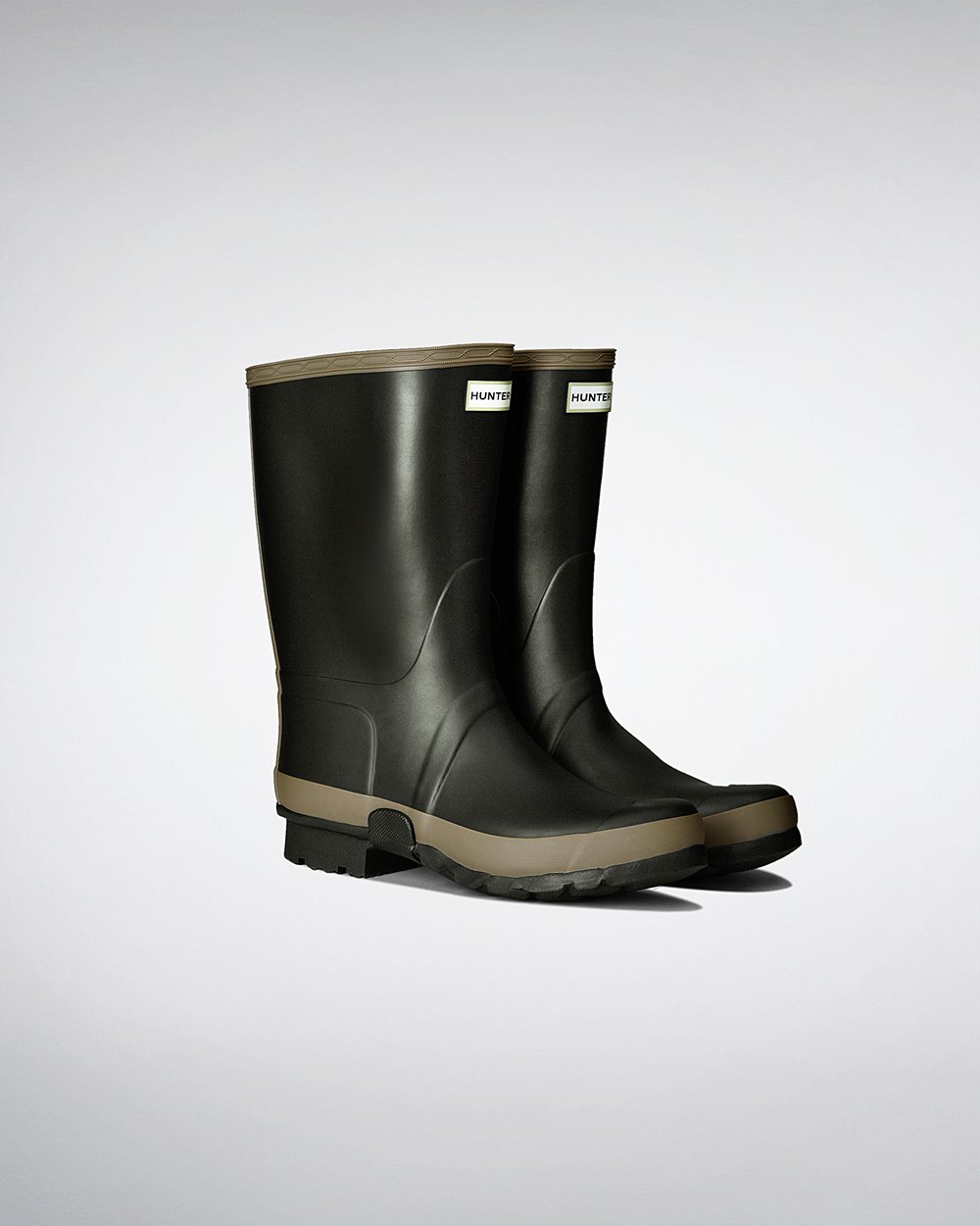 Mens Short Rain Boots - Hunter Gardener (81ZHCBWLO) - Dark Olive